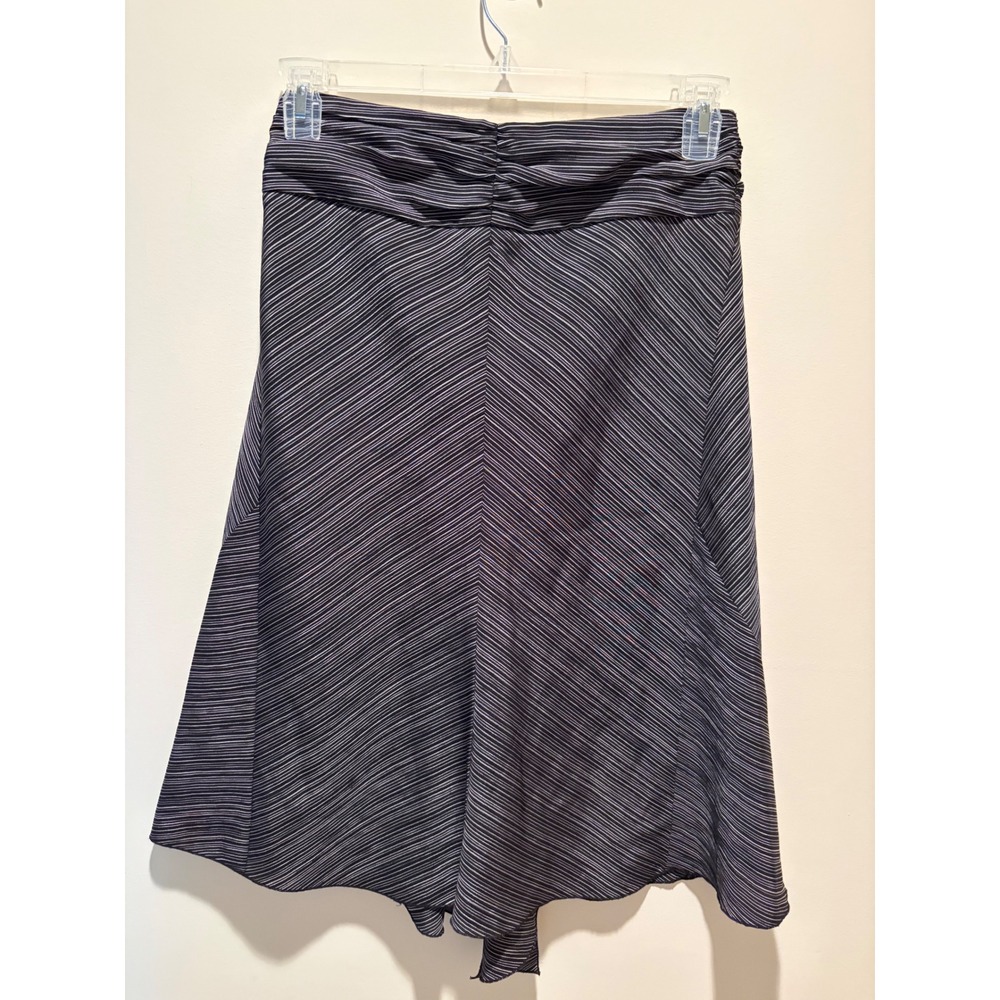 MNG Mango Black White Striped A-Line Midi Skirt Size 4 43308748